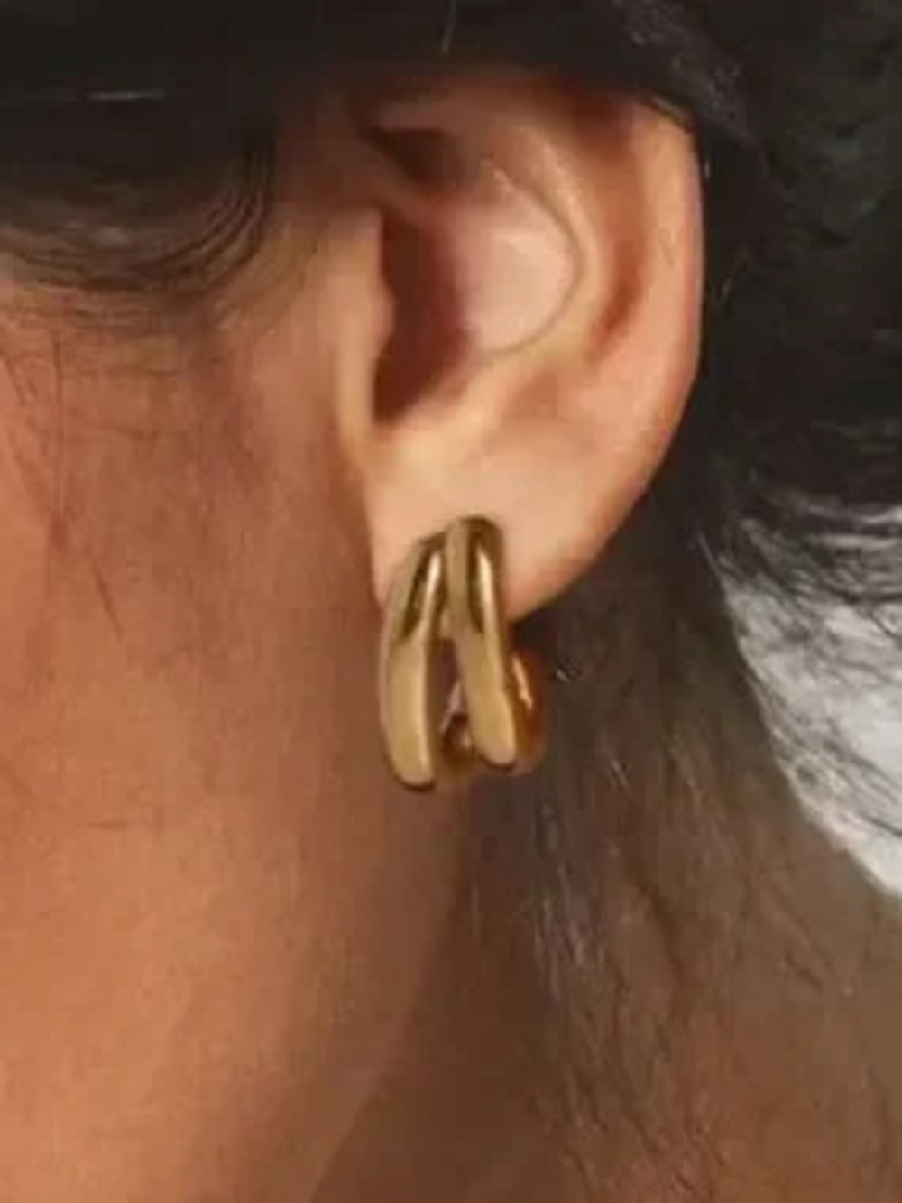 Classic Design Gold Hoop Earrings ( 3325)